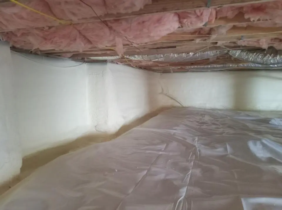 Crawl space encapsulation with closed-cell spray foam for Attic Insulation in Dunbar