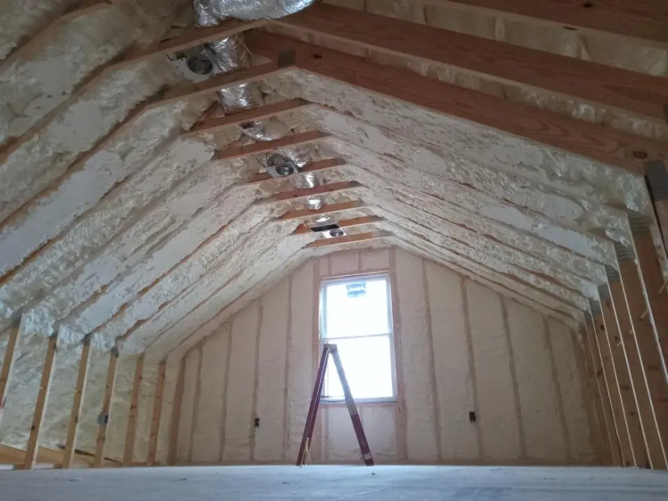 Spray foam roofing application for Crawl Space Insulation project in Dunbar